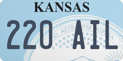 KS license plate 220AIL