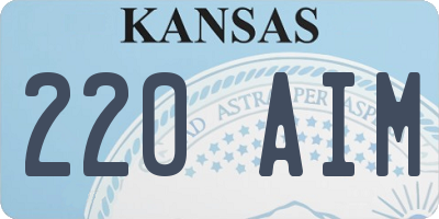 KS license plate 220AIM