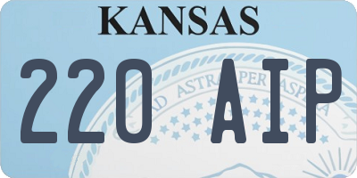 KS license plate 220AIP