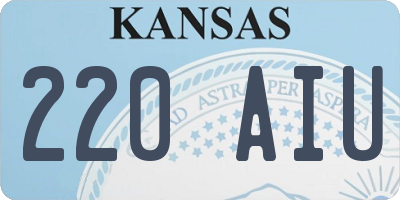 KS license plate 220AIU