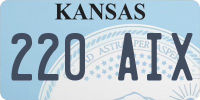 KS license plate 220AIX