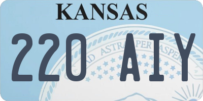 KS license plate 220AIY