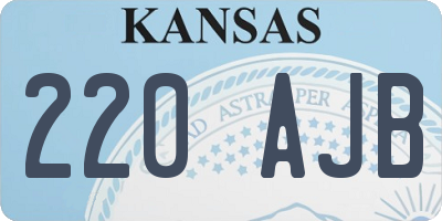 KS license plate 220AJB