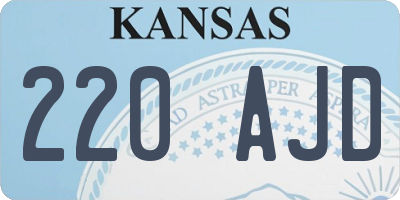 KS license plate 220AJD