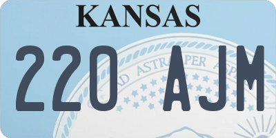 KS license plate 220AJM