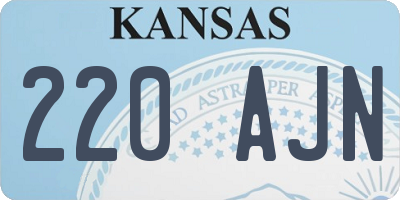 KS license plate 220AJN