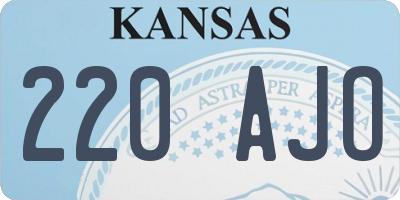 KS license plate 220AJO