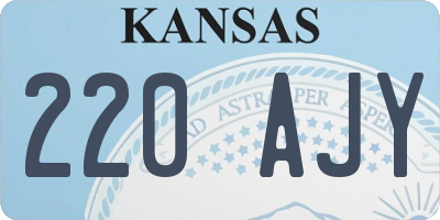 KS license plate 220AJY