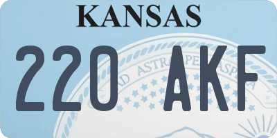 KS license plate 220AKF