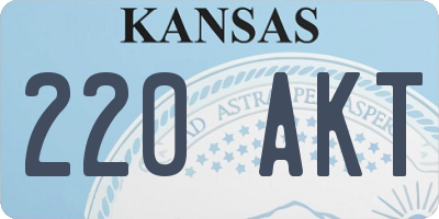 KS license plate 220AKT