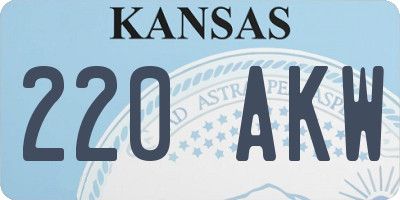 KS license plate 220AKW