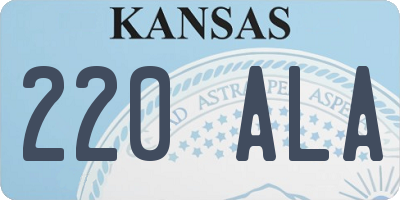 KS license plate 220ALA