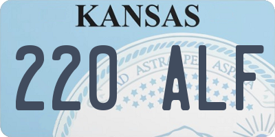 KS license plate 220ALF