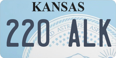 KS license plate 220ALK