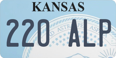 KS license plate 220ALP