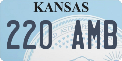KS license plate 220AMB