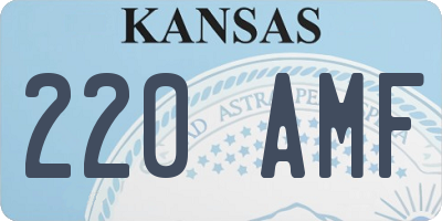 KS license plate 220AMF