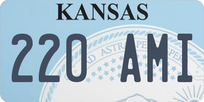 KS license plate 220AMI