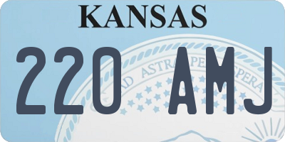 KS license plate 220AMJ