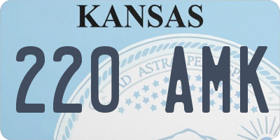 KS license plate 220AMK