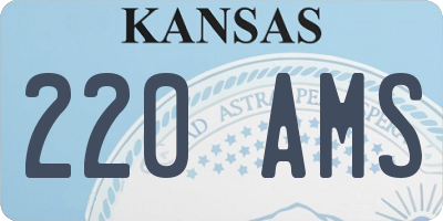 KS license plate 220AMS