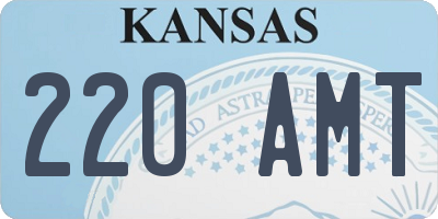 KS license plate 220AMT