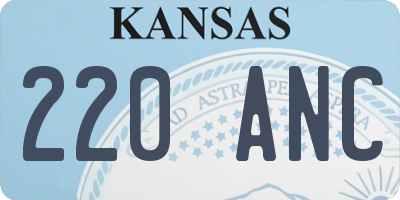 KS license plate 220ANC