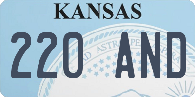 KS license plate 220AND