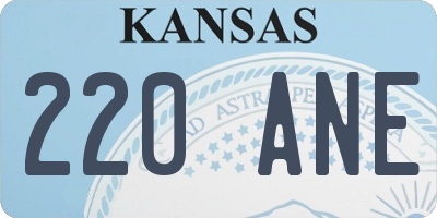 KS license plate 220ANE