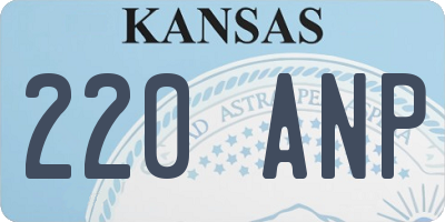 KS license plate 220ANP