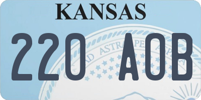 KS license plate 220AOB