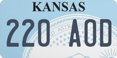 KS license plate 220AOD