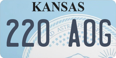 KS license plate 220AOG