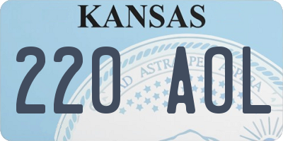 KS license plate 220AOL
