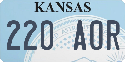 KS license plate 220AOR