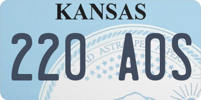 KS license plate 220AOS
