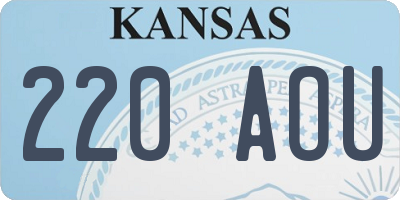 KS license plate 220AOU