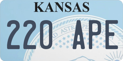 KS license plate 220APE