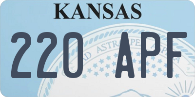 KS license plate 220APF