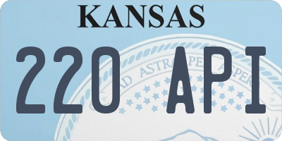 KS license plate 220API