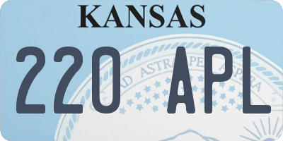 KS license plate 220APL