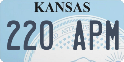 KS license plate 220APM