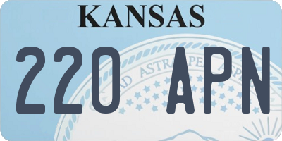 KS license plate 220APN