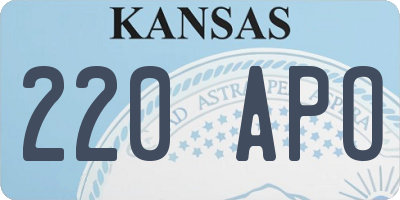 KS license plate 220APO