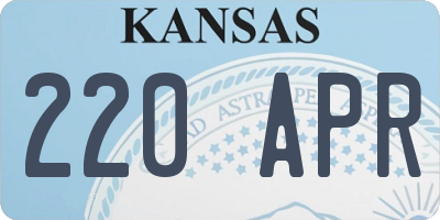 KS license plate 220APR