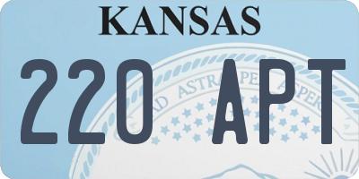KS license plate 220APT