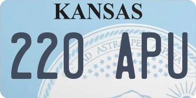 KS license plate 220APU