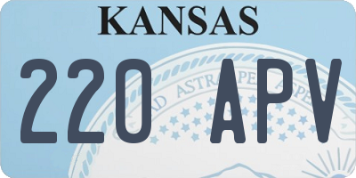 KS license plate 220APV