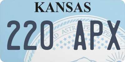KS license plate 220APX