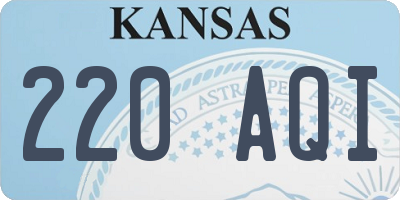 KS license plate 220AQI